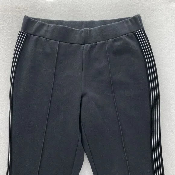 Athleta Commuter Pants Women's Small Pull On Black Stretch‎ Striped Ankle Zip - Picture 2 of 14